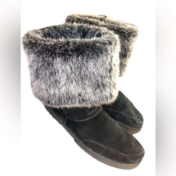 Women Winter Warm Leather Ankle  Boots Size 9. Leather Upper, Faux Fur Man Made - Picture 2 of 8